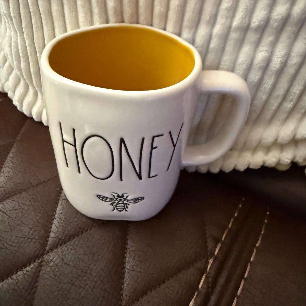 Rae Dunn Honey Mug - White and Yellow